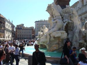 The Fontana dei Quatro Fiumi and company in the Piazza Navona.
